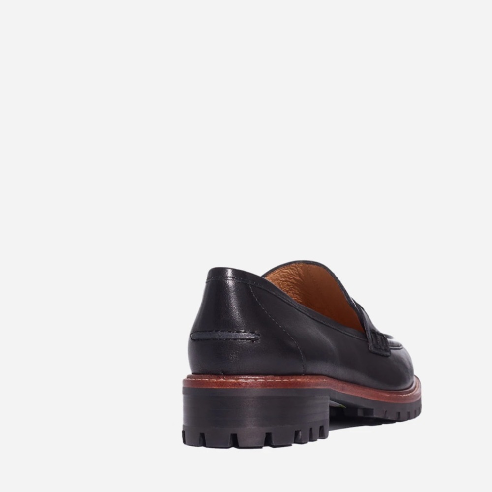 Madewell Black Leather Loafers with Brown Sole size 7 in EUC - Picture 3 of 13